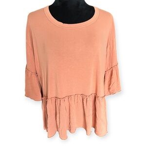 ARULA Orange Ruffle Hem Babydoll Top Size B (18/20)
